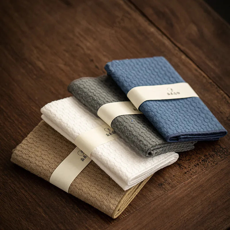 Water Absorption Tea Towel Tablecloth Tea Cloth Linen High-grade Square Teapot Towel Mat Tea Ceremony Utensils