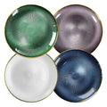 13-Inch Black Glass for Charger Plate with Gold Rim Elegant Wedding Decorative Serving Dish for Dinner Round Glass Plate