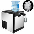 Commercial 35kg/24h Mini Ice Cube Maker with Water Dispenser 2-in-1 Electric Ice Maker for Household Outdoor and Hotel Use