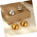 DAIHE Trendy 18k Gold Stainless Steel Earrings Stripe Relief Grain Design