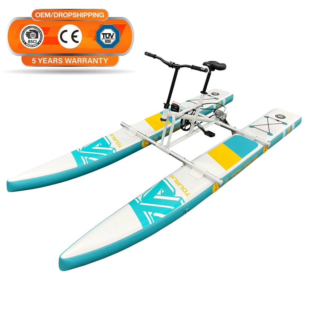 New Arrival TOURUS TS-WB01 Inflatable Water Bike Pedal Floating 5-Year Warranty 100-500kg Capacity 5-6KM/H Cruising Speed