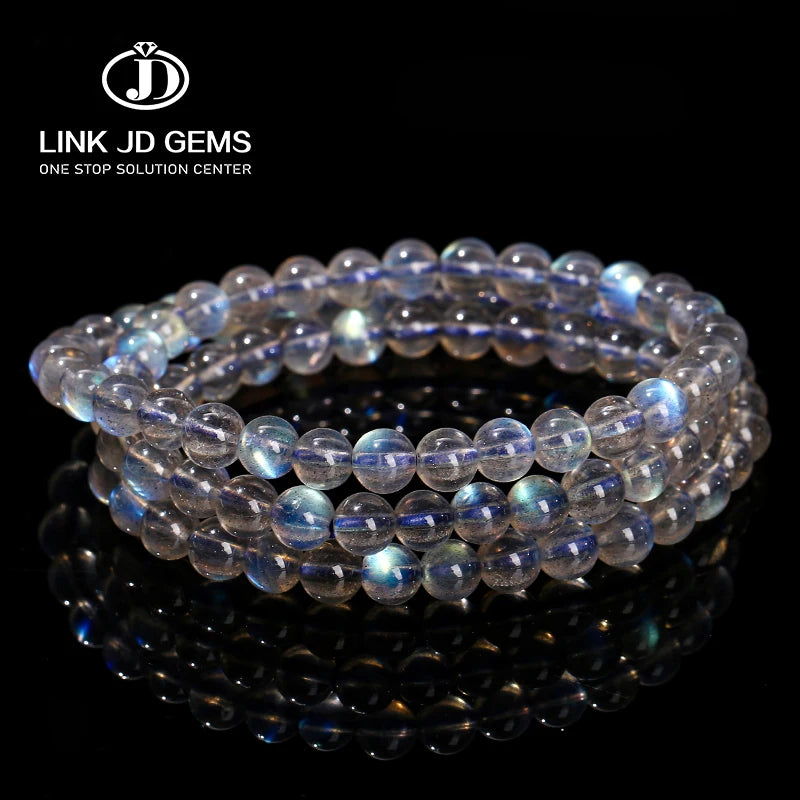 JD Wholesale Natural Grey Moonstone Multi Layer Bracelet Healing Bracelet Versatile Jewelry Helps With Sleep Emotional Stability