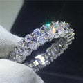 Wedding Jewelry Heart Shaped Zircon Rings Delicate Simple Design Geometric Full Pave Cubic Zirconia Crystal Rings