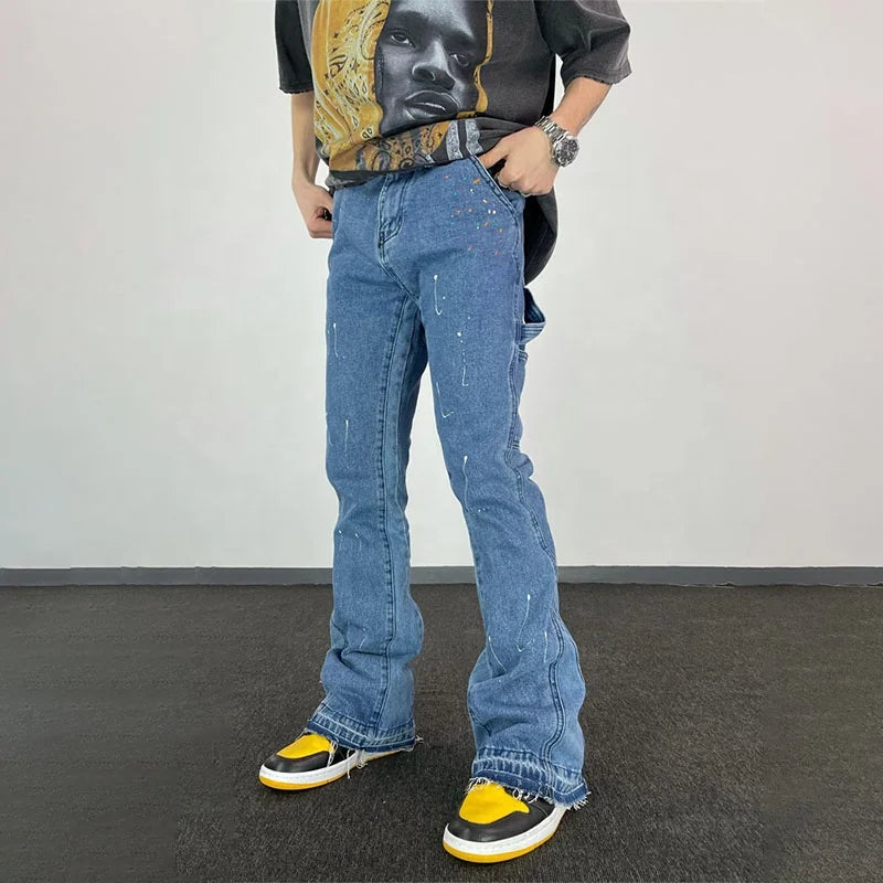 RUYI Custom Flare Jeans Mens Flare Denim Jeans Flare Leg Jeans Pants