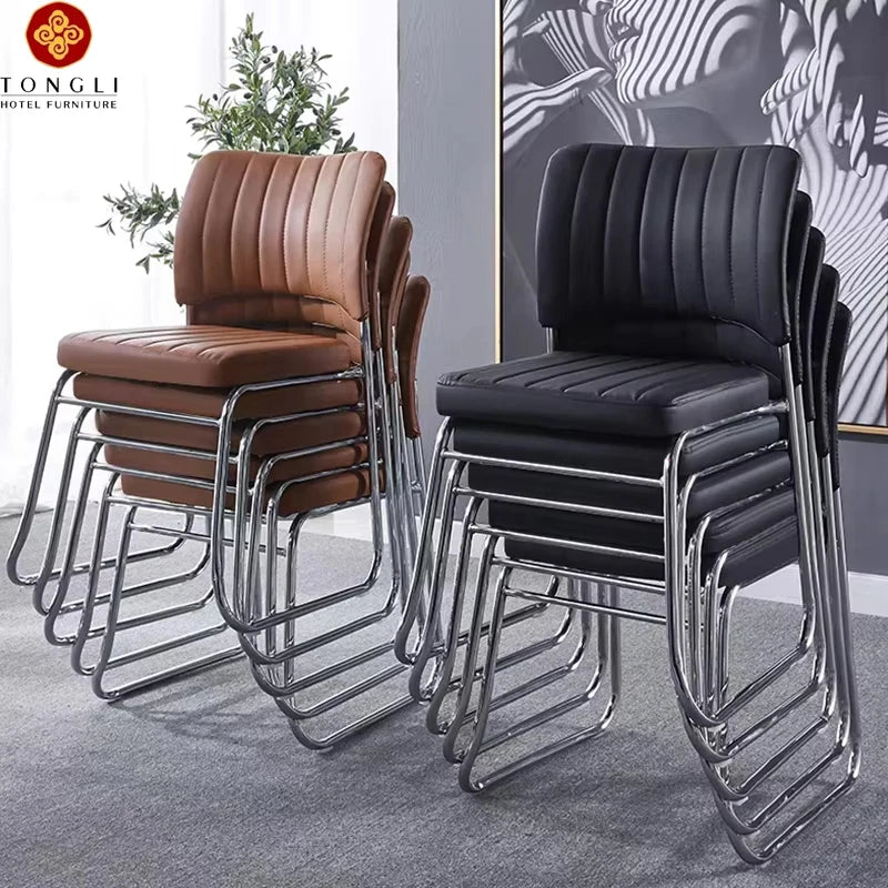 Tongli Contemporary Ergonomic Office Chair Student Dormitory Computer & Mahjong Leather Meeting Executive & Church Stack Chairs