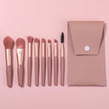 Custom Logo 8pcs Synthetic Travel Portable Makeup Brush Set with Shaving Brush Concealer & Foundation Powder PU Case