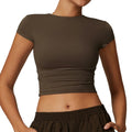 Frosted Tight Yoga Short Sleeve Thin Quick Dry Running Sports T-shirt Short Sleeve Fitness Top