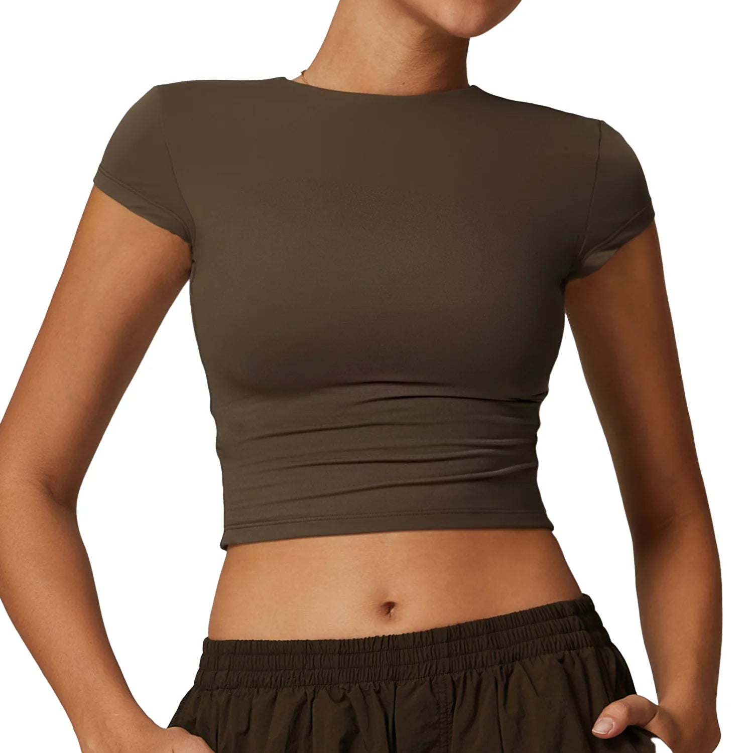 Frosted Tight Yoga Short Sleeve Thin Quick Dry Running Sports T-shirt Short Sleeve Fitness Top