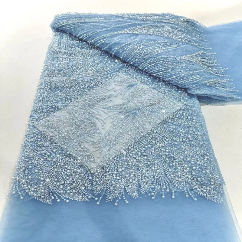 Designer New Design Delicate Polyester Embroidery 3d Colorful Beaded Full Designs for Lady Dress