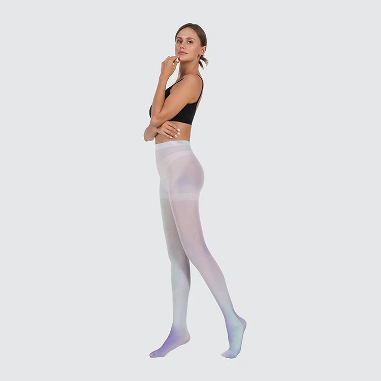 2023 New Design Custom Printed Knitted Opaque Transparent Compression Anti-Bacterial Breathable Women High Waist Pantyhose