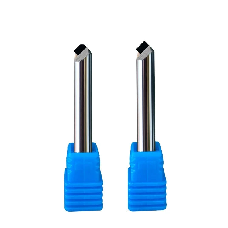 High Gloss Aluminum Alloy PCD Diamond Chamfering Cutter 45 Degree Milling Cutter with Single Flute 4mm-6mm Shank Diameter Coated