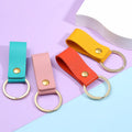 Cute PU Leather Keychain Blank Bulk Custom Logo Mini Car Keychain Holder