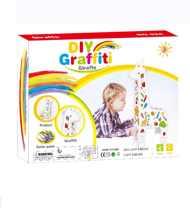 3d Painting  Giraffe Kids Educational Toys Diy Doodle Paper Play Toy  Graffiti Assembled Educational Toys