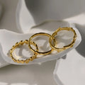 Minimalist Honeycomb Geometry Wave Flower Small Thin Ring Non Tarnish Stainless Steel 18k Pvd Gold Rings for Women