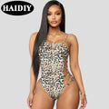 OEM New Style Sexy Suspender Leopard Print Loin Hollowing One Piece Bikinis Women Swimwear & Beachwear Custom Ladies Swimsuit