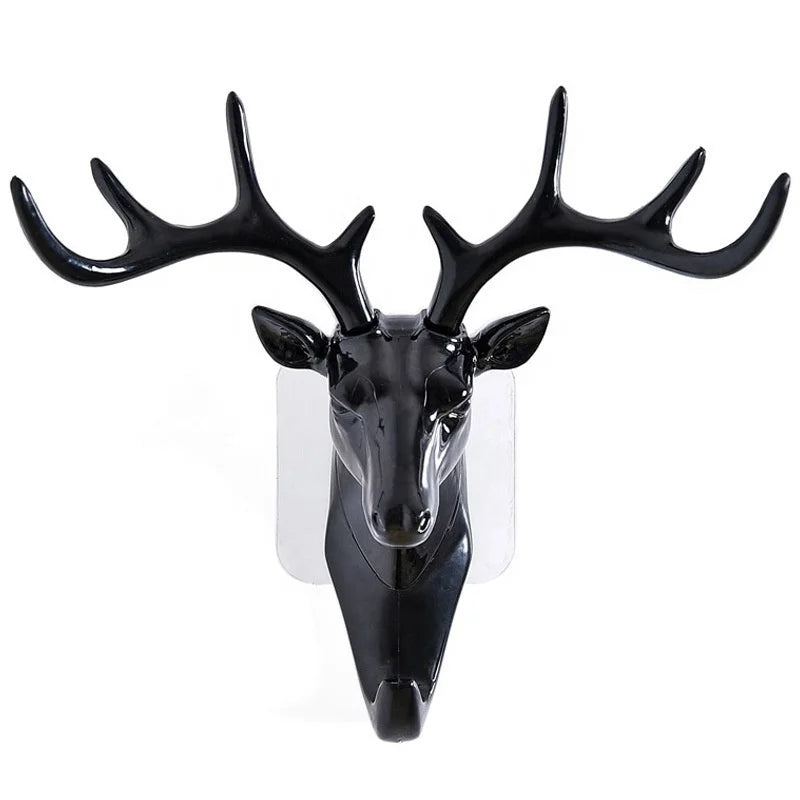 Creative Small Size Animal Head Wall Art Plastic Reindeer Key Hanger Deer Head Wall Decoration Hook