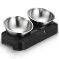 2026 Stainless Steel Pet Bowl Cat Double Bowls With Raised Stand Non-slip Cat Food Water Dog Bowls Neck Care Dog Feeder