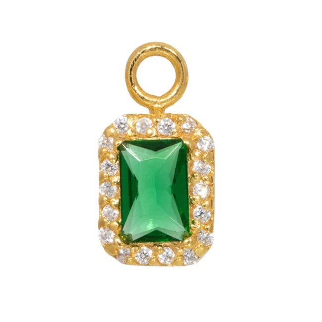 Gemnel Private Custom Gold Cubic Zirconia Emerald Baguette Mix Match Charm DIY Earrings