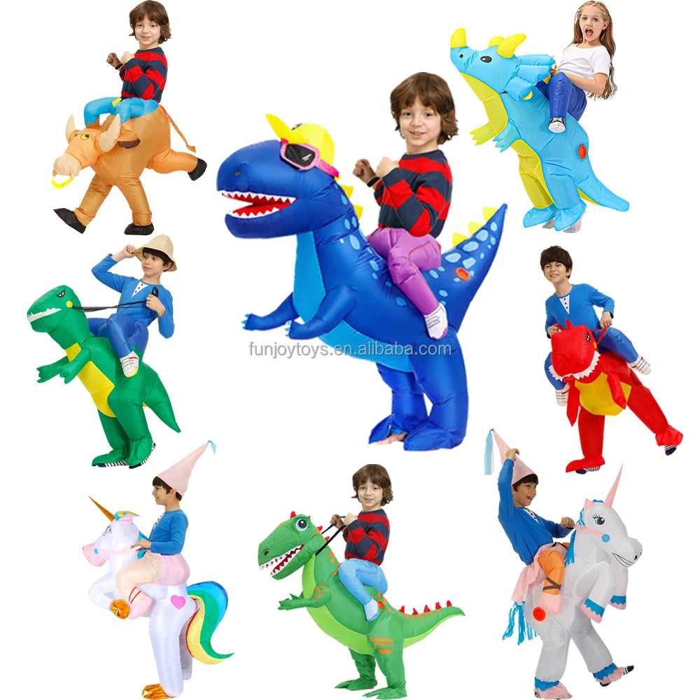Wholesale Crazy Jurassic Funny Party Kids Children Dinosaur Riding Walking Inflatable Costume