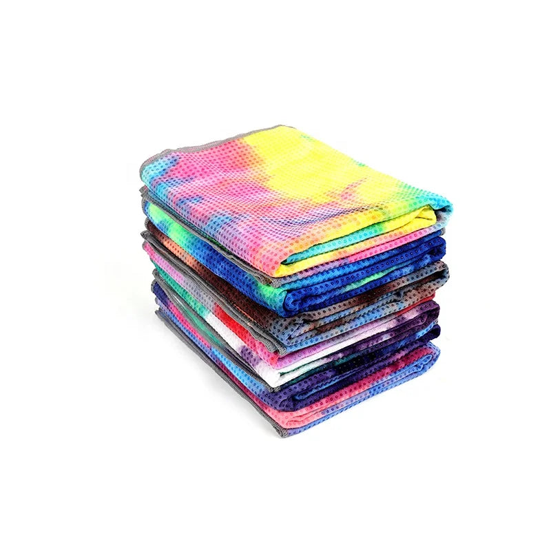 Yoga Mat Towel Attached Large Slipless Cheap Hot Tie Dye Custom Grip Dot Face and Wholesale Best 2025 Organic