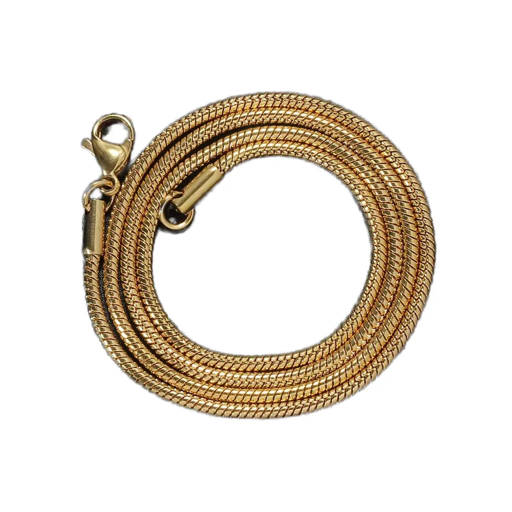 1.2mm Gold Round Snake Chain Stainless Steel 18K Gold Silver for Men Body Chain for Pendant 2025 Hot Factory Wholesale