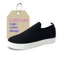 Custom Breathable Mesh Fly Knit slip on Unisex Sports Running Walking Style Casual Shoes