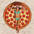 New Hot Selling Products Fancy Pizza Hamburger Pattern Striped Donut Round Microfibra Quick Dry Custom Beach Towel