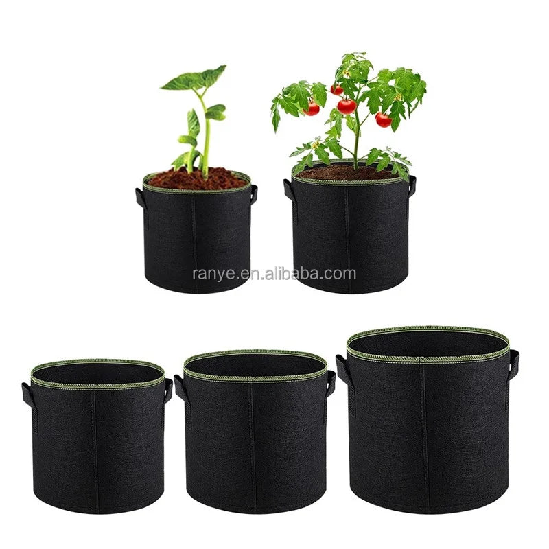 1-400 Gallon Fabric Planters Grow Bags Fabric Pots Garden Felt Container