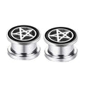 Pentgram Star Ear Plug Tunnels Piercing 316L Stainless Steel Expander for Ear Body Piercing