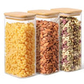 Wholesale Transparent Sealed Glass Storage Jar with Bamboo Lid