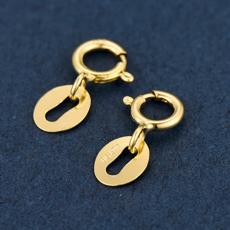18k Gold Jewelry Findings Clasp DIY Jewelry Supplier Manufactory Wholesale Jewellery Accessories Au750 Stamp Ring Spring Clasp