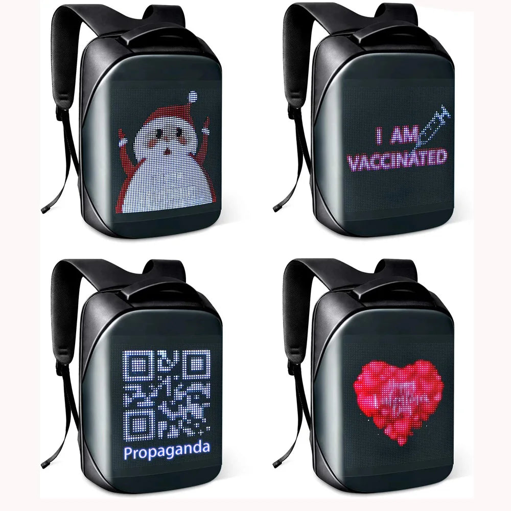 LED Backpack with Programmable LED Screen Fashion Customizable Travel Laptop Backpack