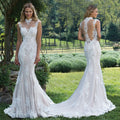 Luxury Wed Prom High Neck Lace Bridal Gown Cut Out Backless Mermaid Wedding Dress