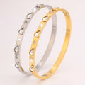 Hot Selling Latest Designs Dubai Gold Plated Jewelry Bangles Fashion Stainless Steel Zircon Bracelet for Girls