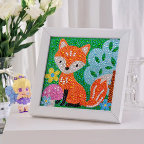 Cartoon Diamond Painting Kits for Kids Fox Crystal Painting by Number Kits Home Wall Decor DIY Painting Frame