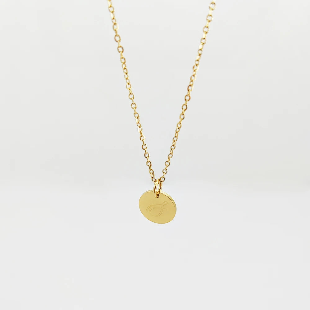 Alphabet Necklace Gold Plated Jewelry 24k From India Bijoux En Aci Inoxydable Gormite Stainless Steel Necklace for Women
