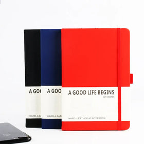 2021 Customized PU Leather Academic A5 Daily Monthly Planner Journal Notebook Printed Logo Thermal Bound Hardcover Journal
