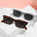 1966 Small square Stylish Plastic Transparent Frame Sunglasses for Women