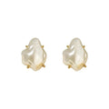 Elegant Fashion Design Baroque White Pearl Earring 18K Gold Plated Geometric Pearl Stud Earring for Women