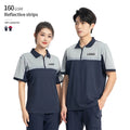 Reflective Strips Lightweight and Thin Quick Drying Half Zipper Work Men's Polo T-shirt