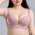 38-50CDE Women's Plus Size Push-Up Bra with Full Back Coverage Solid Pattern Deep V Cup-for Hiding Back Fat