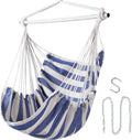 Swing Chair Anti-Slip Rings Cotton Fabric Polyester Rope Hanging Swing Chair for Patio Garden