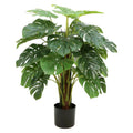 China Artificial Plant Supplier 90CM Green Silk Tree Leaves Potted Faux Indoor Houseplant Fake Monstera Plant for Interior Decor