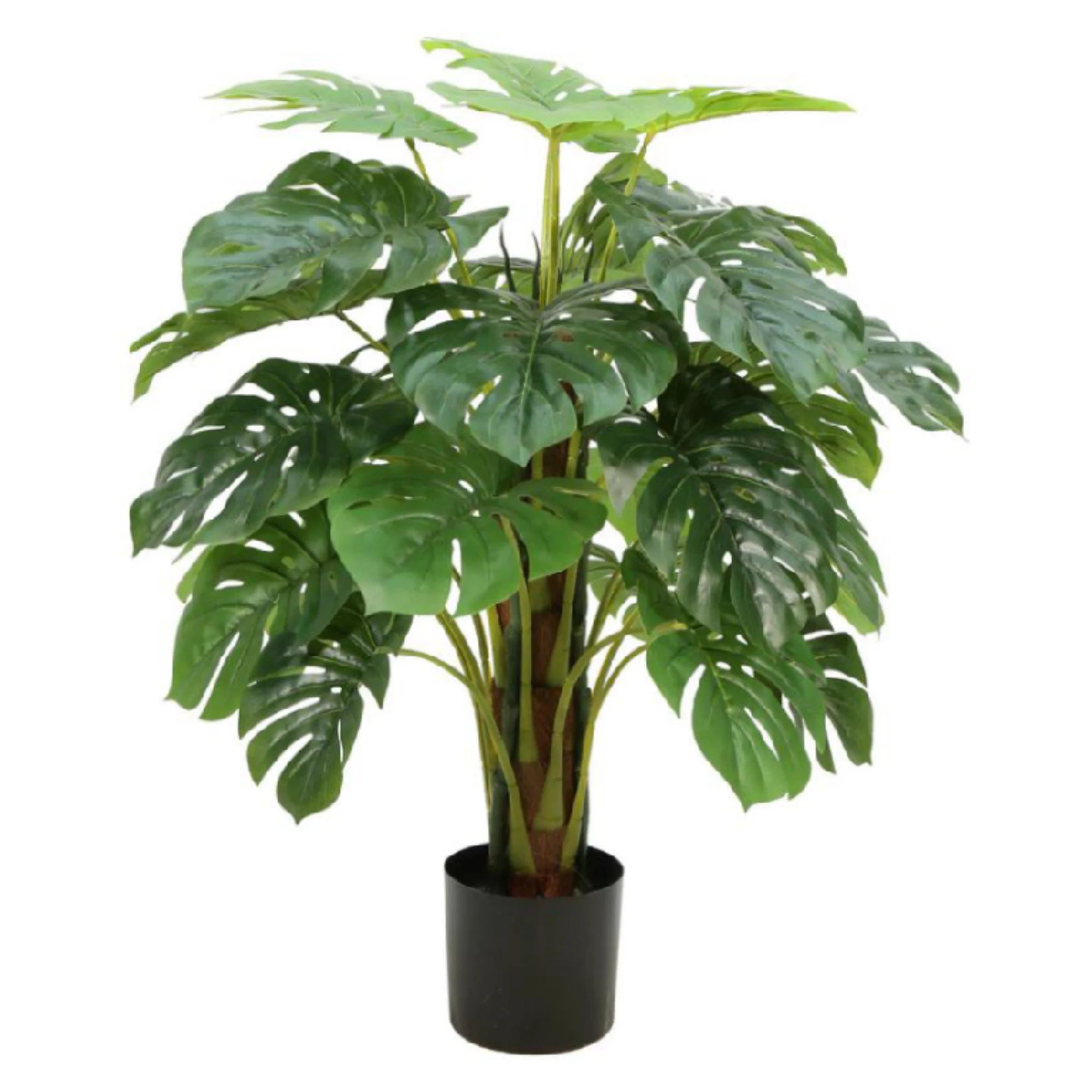 China Artificial Plant Supplier 90CM Green Silk Tree Leaves Potted Faux Indoor Houseplant Fake Monstera Plant for Interior Decor