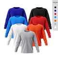 100% Polyester Long Sleeve Dryfit Crewneck Mens Sport Shirt Custom Logo Solid Color Blue Shirt for Men