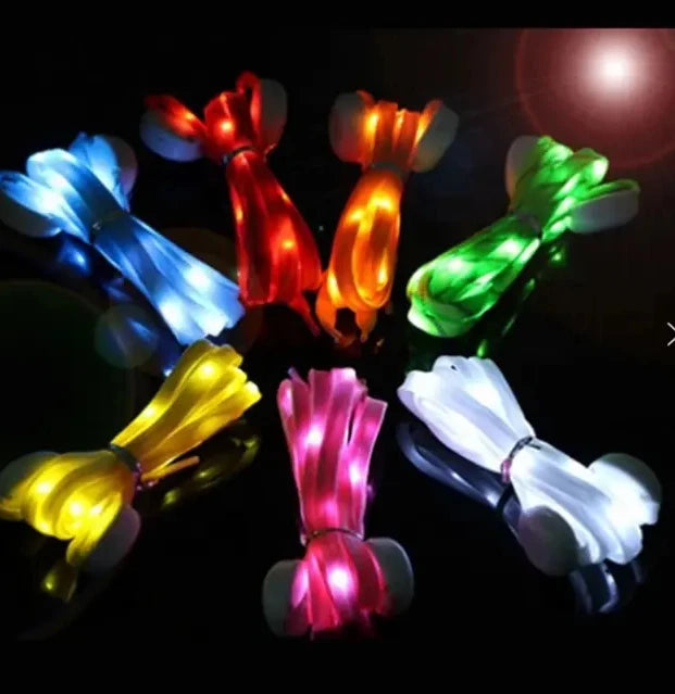PS Flat Single Color Rainbow LED Shoelaces 120cm Length Battery Included 60-80 Hours Fluorescent Lifetime for Outdoor Sports