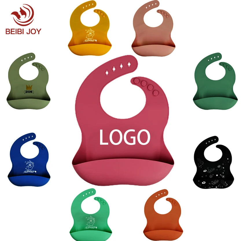 Silicone Bibs for Kids Newborn Candy Color Baby Feeding Tableware Waterproof Baby Bibs for Toddler Breakfast Feedings