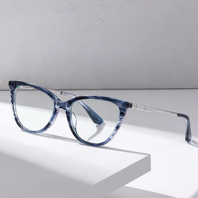 Optical Glass Spectacle Frames Fashion Optical Acetate Prescription Eyeglasses Metal Cat Eye Optical Glasses Frame for Women