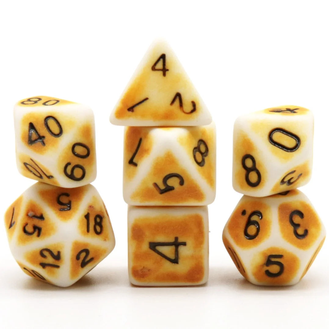Custom Polyhedral Dice Set for Dungeons and Dragons Dnd RPG Ancient Acrylic Style Accessory Made of Plastic