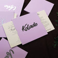 Custom Light Purple Slider Wedding Invitation Thank You Pull Cards with Acrylic Letters and Foil Text for Wedding Party Event